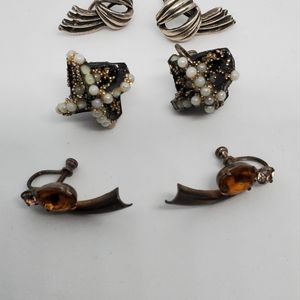 3 pairs of vintage sterling earrings